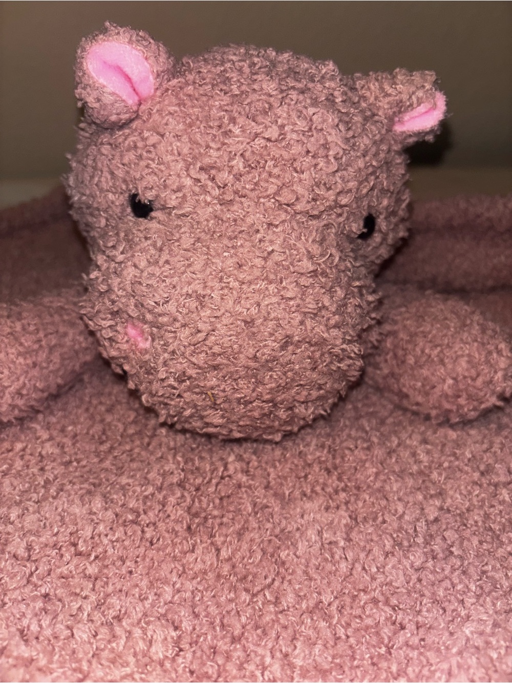 Replacement Lovey Plush Pink Hippo Lovey small Blanket Oexo Tex